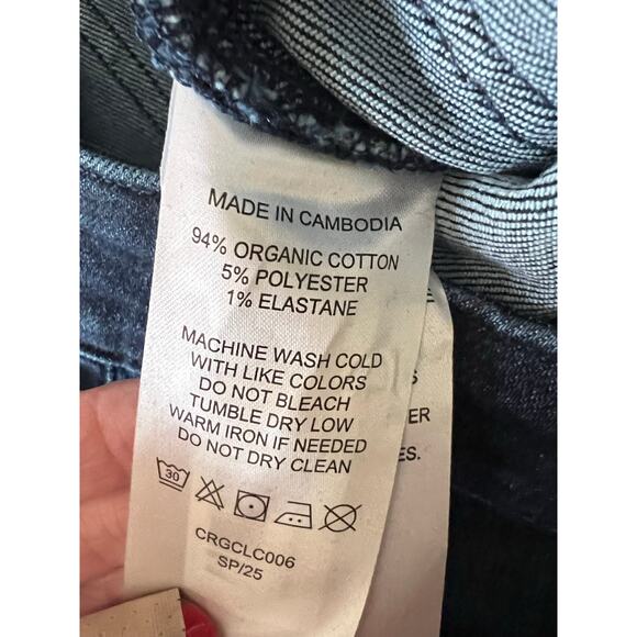 Quince Bella Stretch Patch Pocket Wide Leg Jeans High Rise Crop 27 - Picture 5 of 9